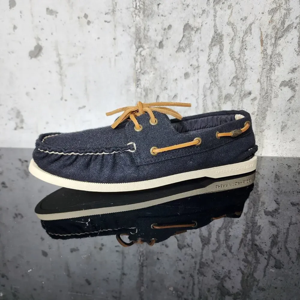 Fidelity for Sperry Top Sider Boat shoes, size 10.5, wool uppers, color black